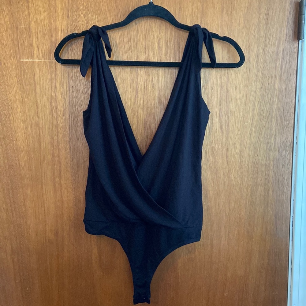 Lulus Me, Myself, and Tie Off-White Tie Strap Bodysuit